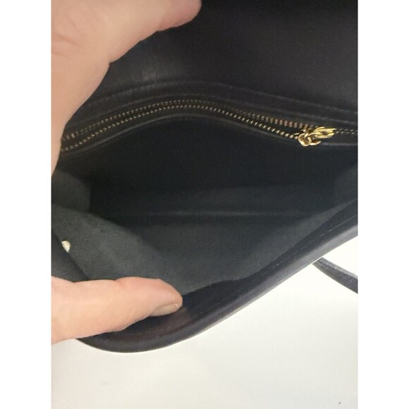 Rare Vintage Coach Black Leather Laurie Double Strap Flap Shoulder Bag 9032 - Picture 9 of 10